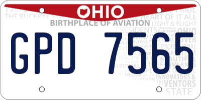 OH license plate GPD7565
