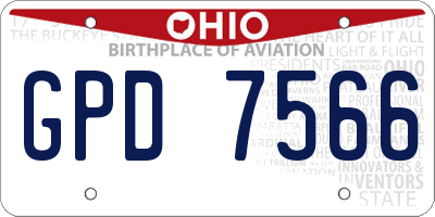 OH license plate GPD7566