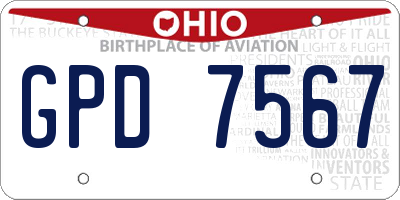 OH license plate GPD7567