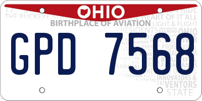 OH license plate GPD7568