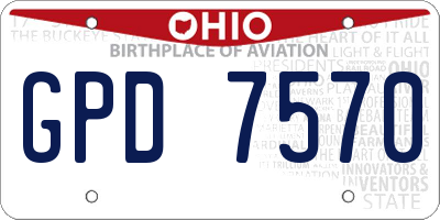 OH license plate GPD7570