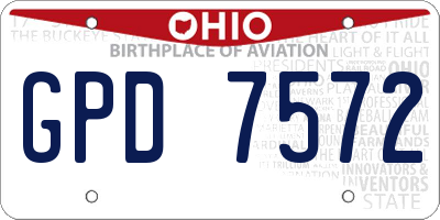 OH license plate GPD7572