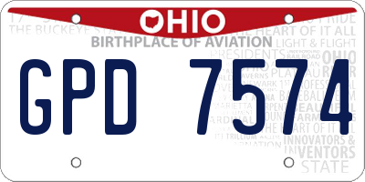 OH license plate GPD7574