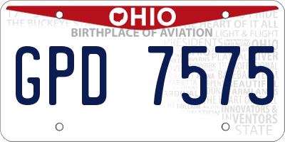 OH license plate GPD7575