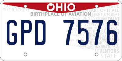 OH license plate GPD7576