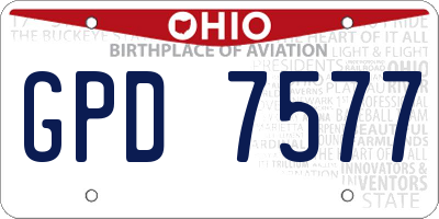 OH license plate GPD7577