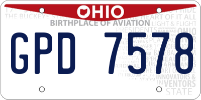 OH license plate GPD7578