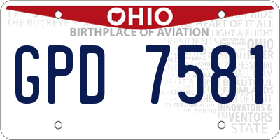 OH license plate GPD7581
