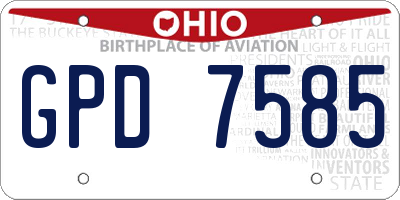 OH license plate GPD7585