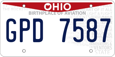 OH license plate GPD7587