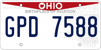 OH license plate GPD7588