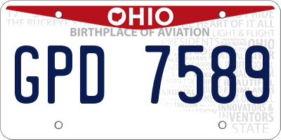 OH license plate GPD7589