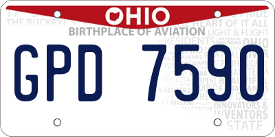 OH license plate GPD7590