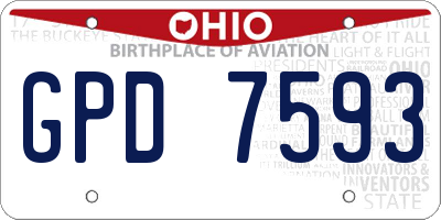 OH license plate GPD7593