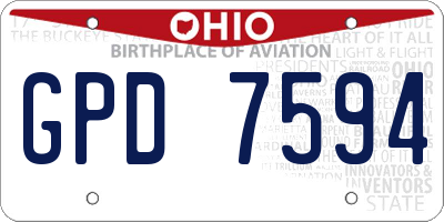 OH license plate GPD7594