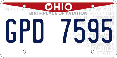 OH license plate GPD7595