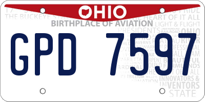 OH license plate GPD7597
