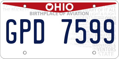 OH license plate GPD7599