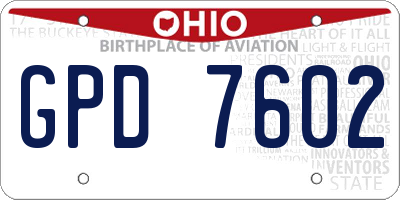 OH license plate GPD7602