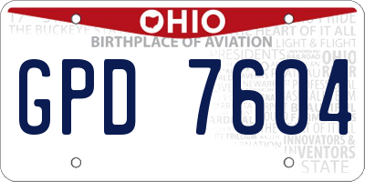 OH license plate GPD7604