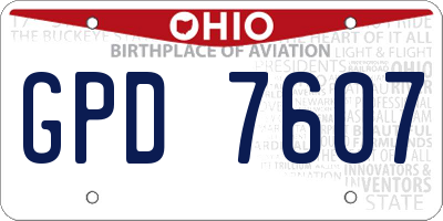 OH license plate GPD7607