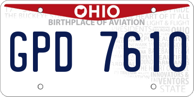 OH license plate GPD7610