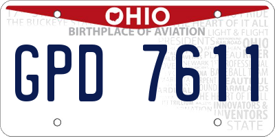 OH license plate GPD7611