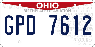 OH license plate GPD7612