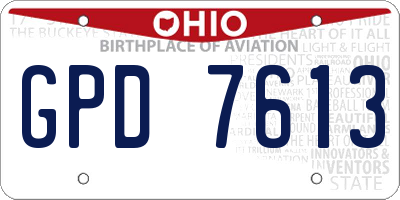 OH license plate GPD7613