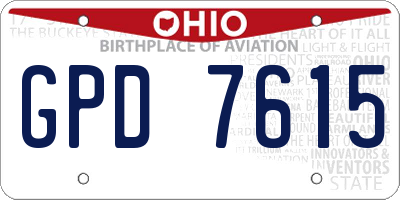 OH license plate GPD7615