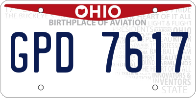 OH license plate GPD7617
