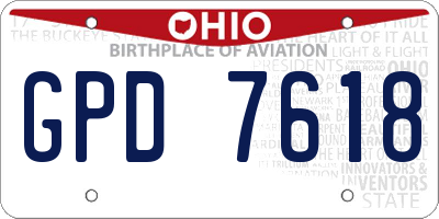 OH license plate GPD7618