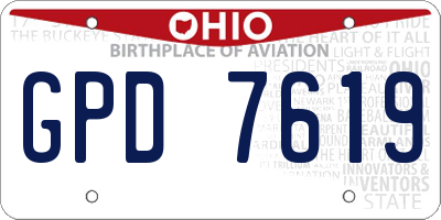 OH license plate GPD7619