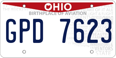 OH license plate GPD7623