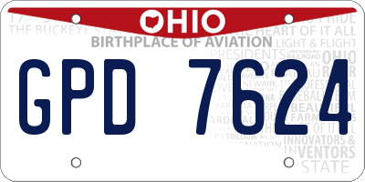 OH license plate GPD7624