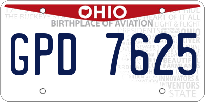 OH license plate GPD7625