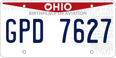 OH license plate GPD7627