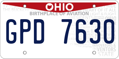 OH license plate GPD7630