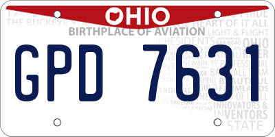 OH license plate GPD7631