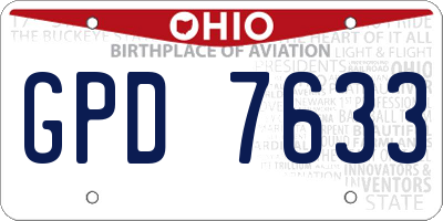 OH license plate GPD7633