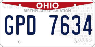 OH license plate GPD7634