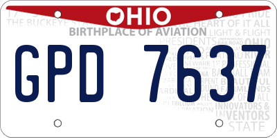 OH license plate GPD7637