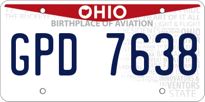 OH license plate GPD7638