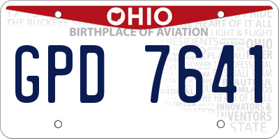 OH license plate GPD7641