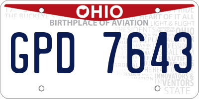 OH license plate GPD7643