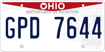 OH license plate GPD7644
