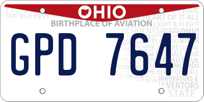 OH license plate GPD7647