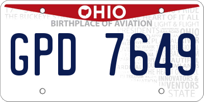 OH license plate GPD7649