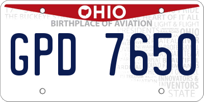 OH license plate GPD7650