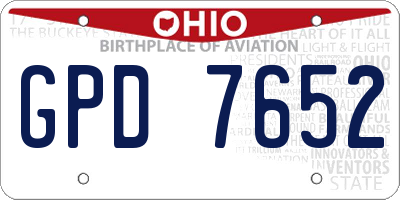 OH license plate GPD7652